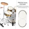 imageToyvian Drum Pad and Sticks Percussion Accessories Drum Strengthen Pad Bass Drum Pedal Sticker Double Bass Pedal Drum Kit Drum Pads Drum Skin Protectors Drum Heads Roller Patch 420 ClothWhite