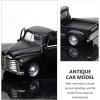 imageToyvian Metal Classic Cars Model Die Cast Old Pickup Truck Figurine Alloy Vintage Collectible Toy Car Mini Car Photo Prop for Home Desk Cabinet Bookshelf Black