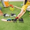 imageToyvian Miniature Cattle Figurines Set  4pcs Animal Figures Cow Bull Farm Animals  Cognition Toys Cake Toppers for Desktop Decor