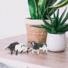 imageToyvian Miniature Cattle Figurines Set  4pcs Animal Figures Cow Bull Farm Animals  Cognition Toys Cake Toppers for Desktop Decor