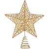 imageToyvian Star Christmas Tree Topper Lighted 10 Xmas Tree Topper 3D Glitter Gold Star Christmas Decorations for Christmas Tree Holiday Party Ornament GoldGold