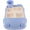 imageToyvian Toddler Plate Divided Meal Tray Car Shaped Plate Sections Dinner Dish with Cup Holder for Babies Kids Eating Food Grade Bamboo Fiber Platter for Child BlueBlue