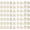 imageToyvian 100pcs Wood Craft Shapes House Shaped Unfinished Wood Embellishment Cutout Veneers for DIY Craft Project Home Ornaments