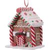 imageToyvian 1Pc Christmas Gingerbread House Glitter Christmas Tree Ornament Set with Candy Canes Resin Hanging Ornament Xmas Decoration