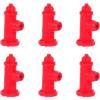 imageToyvian 6Pcs Dollhouse Fire Hydrant Mini Resin Fire Hydrant Statue Miniature Dog Pee Post Fireman Firefighting Toy for Doll House Micro Landscape Decor
