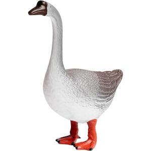 imageMini Goose Statue Animal Sculpture Micro Yard Farm Goose Resin Figurine for Dollhouse Fairy Garden Patio Decor Cake Topper Home Decoration for Desk WhiteGray