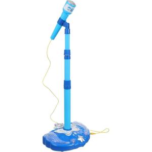 imageMusical Toys Karaoke Machine for Kids with Adjustable Stand and MicrophonesMusic Sing Microphone Toy with Flashing Stage LightsBlueWithout BatteryBlue