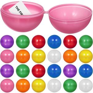 imageToyvian 25 Pcs Raffle Balls Plastic Hollow Balls for Vote Box Colored Party Game Balls Entertainment Balls for Table Game 4cm Random Color
