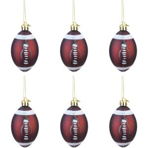 imageToyvian 6pcs Christmas Football Ornaments Christmas Tree Ball Decorations for Football Sports Theme Christmas Holiday Party Decorations