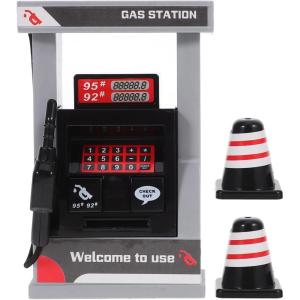 imageToyvian Toys Gas Station Model Toy 1 Set of DIY Station Building Model DIY Bus Gas Station Model Gas Station Mini Roadblocks Recognition Toy Decor