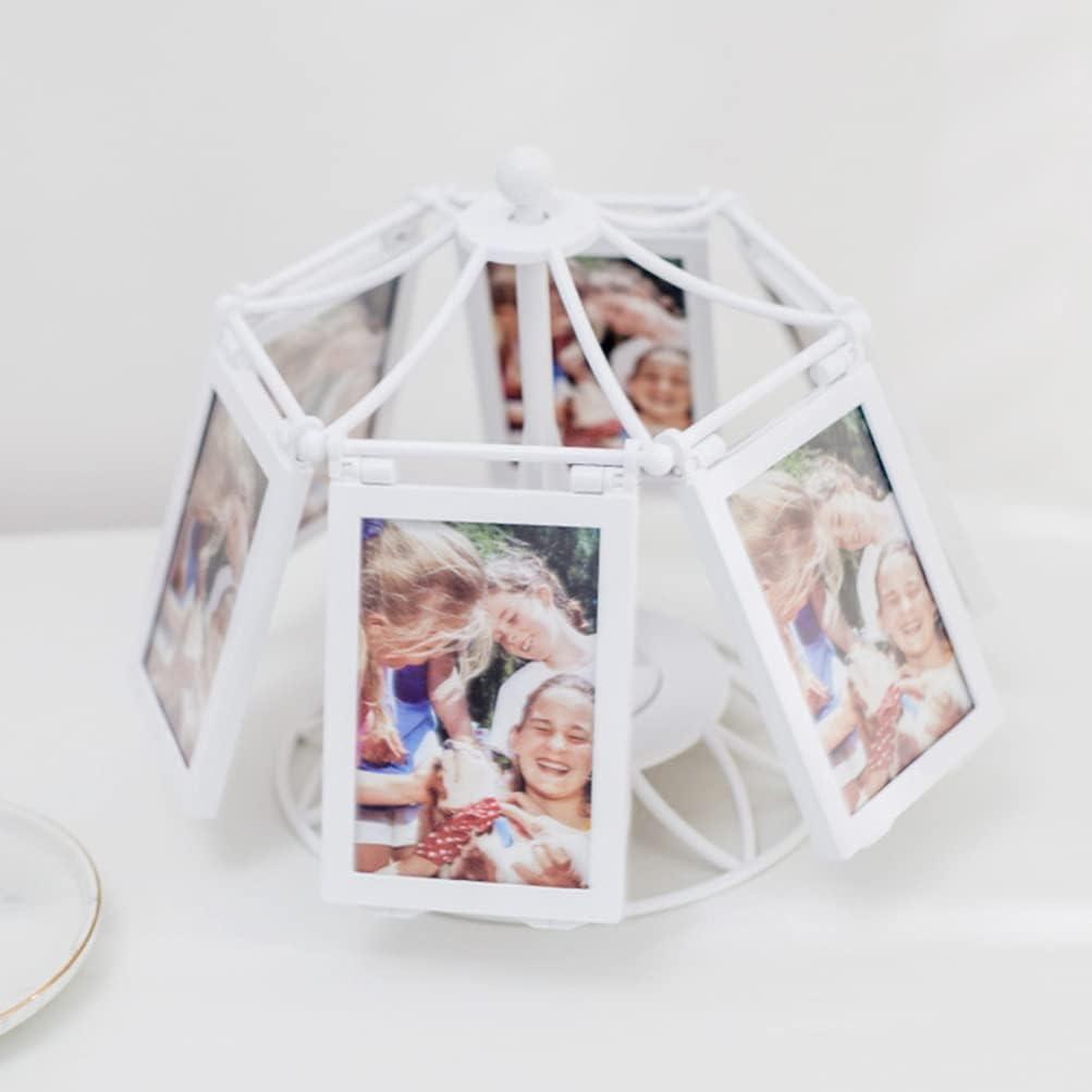 imageVintage Pictures Rotating Ferris Wheel Picture Frame Music Photo Frame Desktop Picture Display Carousel Photo Display Holder Stand for Home Decor Christmas Birthday Gifts Vintage Frames