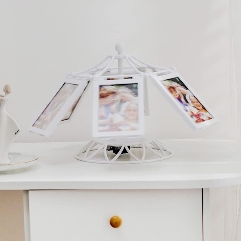 imageVintage Pictures Rotating Ferris Wheel Picture Frame Music Photo Frame Desktop Picture Display Carousel Photo Display Holder Stand for Home Decor Christmas Birthday Gifts Vintage Frames