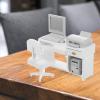 image1 Set Miniature Office Desk Dollhouse Computer Desk Mini Toys for Crafts  Tiny House Wood Computer Model Miniature Office Furniture Ornament for Kids Doll HouseWhite