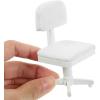 image1 Set Miniature Office Desk Dollhouse Computer Desk Mini Toys for Crafts  Tiny House Wood Computer Model Miniature Office Furniture Ornament for Kids Doll HouseWhite