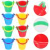 image10pcs Miniature Beach Buckets Decor 25cm1inches Mini Plastic Beach Pail Sandbox Toy for Doll  Handmade Small Water Buckets Model