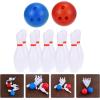 imageToyvian 2 Sets Miniature Bowling Set Mini Bowling Game Bowling Pins Ball Toys Dollhouse Furniture Accessories for Kids and Adults Sports Party Favors