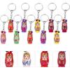 imageToyvian 36pcs Key Chain Russian Doll Keychains Dolls Girls Russian Stacking Toys Miniature Babushka Doll Mobile Phone Charm Pendant Cute Keychain Toy for Kids Wooden Key Ring Ska Car Child