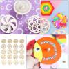 imageToyvian 40 Piece Wooden Spinning Tops Fidget Crafts Party Favors for Kids 48  Unfinished Wood DIY Gyroscope Bulk Kids Toys
