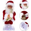 imageToyvian Christmas Electric Santa Claus Doll Twerking Santa Claus Walking Circle Singing Dancing Santa Claus Musical Doll Santa Claus Dancing Playing Saxophone Music