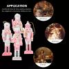imageToyvian Pink Christmas Nutcracker Decoration 4pcs Christmas Nutcracker Ornament Xmas Wooden Nutcracker Pendant for Christmas Tree Decorations 12CM