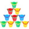 image10pcs Miniature Beach Buckets Decor 25cm1inches Mini Plastic Beach Pail Sandbox Toy for Doll  Handmade Small Water Buckets Model