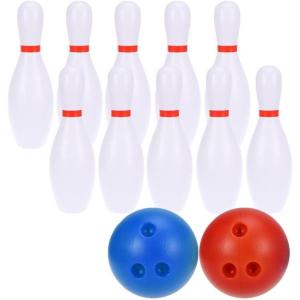 imageToyvian 2 Sets Miniature Bowling Set Mini Bowling Game Bowling Pins Ball Toys Dollhouse Furniture Accessories for Kids and Adults Sports Party Favors