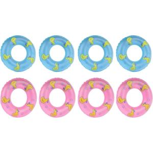 imageToyvian Mini Swimming Ring Inflatable Swim Ring 10pcs Dolls Swimming Pool Party Favors Baby Pool Float Swimming for Kids Plastic Mini Tube Toy Random Color