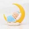 imageToyvian Sleeping Baby Cake Topper Figurine Cake Topper Car Dashboard Ornaments DIY Crafts Mini Baby Figurine Baby Shower Birthday Party Decoration for Nursery Room Ca Blue