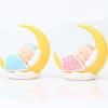 imageToyvian Sleeping Baby Cake Topper Figurine Cake Topper Car Dashboard Ornaments DIY Crafts Mini Baby Figurine Baby Shower Birthday Party Decoration for Nursery Room Ca Blue