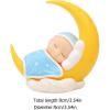 imageToyvian Sleeping Baby Cake Topper Figurine Cake Topper Car Dashboard Ornaments DIY Crafts Mini Baby Figurine Baby Shower Birthday Party Decoration for Nursery Room Ca Blue