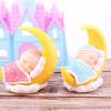 imageToyvian Sleeping Baby Cake Topper Figurine Cake Topper Car Dashboard Ornaments DIY Crafts Mini Baby Figurine Baby Shower Birthday Party Decoration for Nursery Room Ca Blue