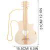 imageToyvian Wooden Guitar Kids Craft 10pcs Unfinished Mini Ukulele Toys with Hole Ropes Electric Guitar Shaped Hanging Ornaments Musical Instrument Set for Children Ages 35 DIY Painting and Display