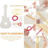 imageToyvian Wooden Guitar Kids Craft 10pcs Unfinished Mini Ukulele Toys with Hole Ropes Electric Guitar Shaped Hanging Ornaments Musical Instrument Set for Children Ages 35 DIY Painting and Display