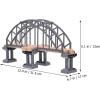 imageToyvian Wooden Train Tracks Suspension Bridge Toy Wood Cross Railway Toys Train Scene Layout Props Toy Train Accessory for Kids Toddlers Grey Wooden Train Accessories