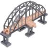 imageToyvian Wooden Train Tracks Suspension Bridge Toy Wood Cross Railway Toys Train Scene Layout Props Toy Train Accessory for Kids Toddlers Grey Wooden Train Accessories