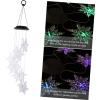 image1pc Christmas Snowflake Lights Xmas Wind Chimes Color Indoor Christmas Snowflake Ornament Christmas Ornaments Garden Lights Solar Powered Outdoor Ornaments Solar Light Chime White