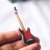 imageToyvian 2Pcs Miniature Guitar Dollhouse Mini Musical Instrument Wood Bass Guitar Model Ornament for Fairy Garden Accessories Kids Play Toys Birthday Gifts Random Color