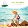 imageToyvian 3PCS Toddler Bathtub Sailing Boats  Mini Boat Toys Plastic Sailboat Floating Row Swimming Pool Yacht for Kids