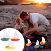 imageToyvian 3PCS Toddler Bathtub Sailing Boats  Mini Boat Toys Plastic Sailboat Floating Row Swimming Pool Yacht for Kids