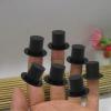 imageToyvian 50pcs Plastic Top Hats Black Handcraft Mini Top Hat for Snowman Christmas Party Decorative Crafts DIY Supplies Size LBlack