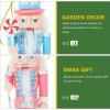 imageToyvian Christmas Candy Nutcracker Ornaments 4pcs Pink Candy Cane Wooden Pastel Nutcracker Soldier Figures Traditional Holiday Nutcrackers Christmas Tree Hanging Pendant Gift 12CM