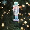 imageToyvian Christmas Candy Nutcracker Ornaments 4pcs Pink Candy Cane Wooden Pastel Nutcracker Soldier Figures Traditional Holiday Nutcrackers Christmas Tree Hanging Pendant Gift 12CM