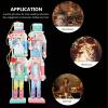 imageToyvian Christmas Candy Nutcracker Ornaments 4pcs Pink Candy Cane Wooden Pastel Nutcracker Soldier Figures Traditional Holiday Nutcrackers Christmas Tree Hanging Pendant Gift 12CM