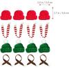 imageToyvian Christmas Mini Hat Santa Scarf Home Decoration Nativity Decor Tiny Santa Hats Xmas Lollipop Hat Doll Santa Costume Mini Hats for Crafts Miniature Christmas Scarf Snowman Hat 20pcs