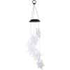 image1pc Christmas Snowflake Lights Xmas Wind Chimes Color Indoor Christmas Snowflake Ornament Christmas Ornaments Garden Lights Solar Powered Outdoor Ornaments Solar Light Chime White