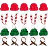imageToyvian Christmas Mini Hat Santa Scarf Home Decoration Nativity Decor Tiny Santa Hats Xmas Lollipop Hat Doll Santa Costume Mini Hats for Crafts Miniature Christmas Scarf Snowman Hat 20pcs