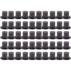 imageToyvian 50pcs Plastic Top Hats Black Handcraft Mini Top Hat for Snowman Christmas Party Decorative Crafts DIY Supplies Size LBlack