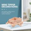 imageCart Flower Pot Trolley Wooden Succulent Planter Cactus Plant Pot Farmhouse Flower Vase Decoration for