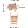 imageCart Flower Pot Trolley Wooden Succulent Planter Cactus Plant Pot Farmhouse Flower Vase Decoration for