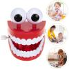imageJumping Teeth Kids Clockwork Toys Kids Wind up Party Decoration Wind up Plastic Infant Walking Teeth Children Toys for Tooth Red Clockwork for Children